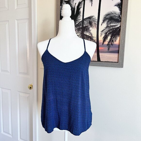 Women's Old Navy Tank | Spaghetti Strap | Blue | Dot Print | Small | Rayon - Picture 1 of 7